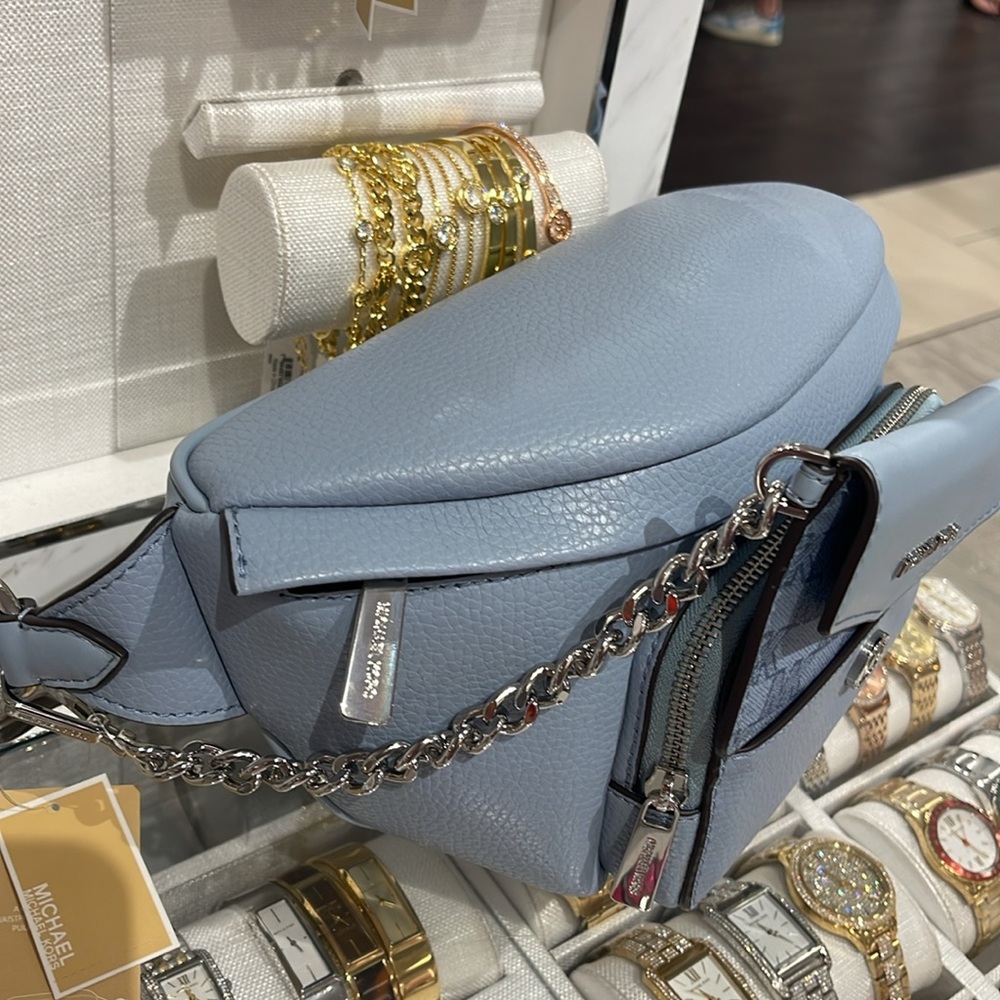 Michael Kors Maisie Lg Leather 2-in-1 Sling Pack Fanny Waist Bag Crossbody Belt - Picture 3 of 16